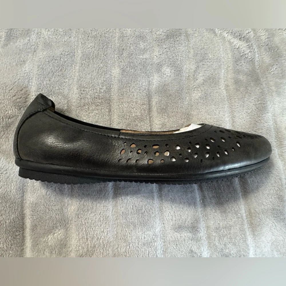 Josef Seibel Pippa 29 Nesty Oil Black Leather Ballerina Flats EU 36 US 5 to 5.5